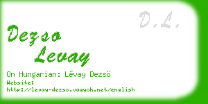 dezso levay business card